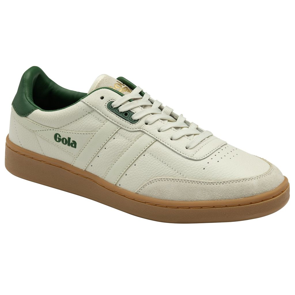Gola Classics Contact Leather Sneakers Białe Zielone Polska | 0473PKIZM