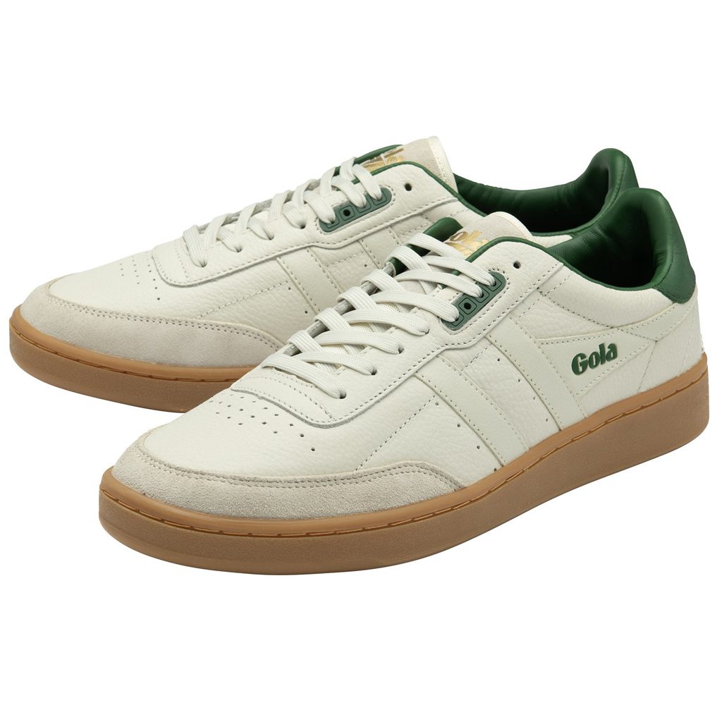 Gola Classics Contact Leather Sneakers Białe Zielone Polska | 0473PKIZM