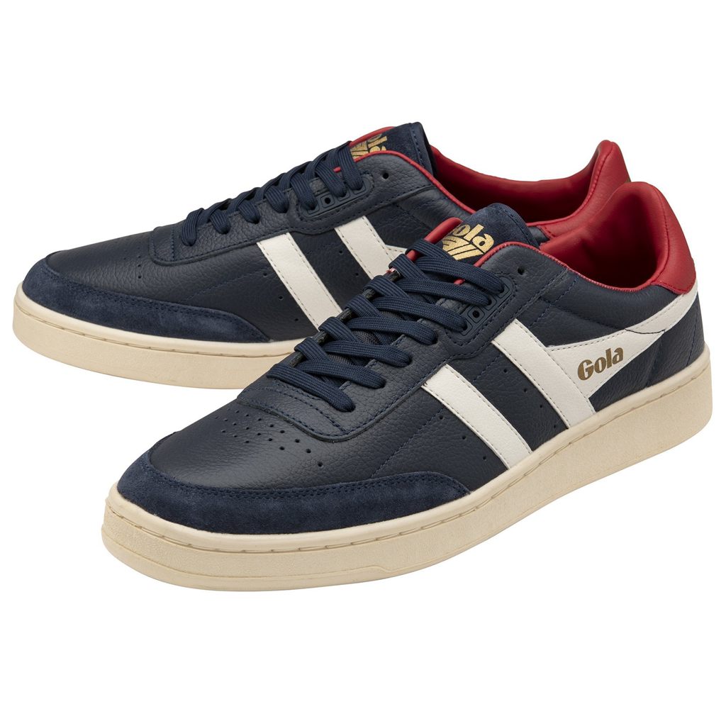 Gola Classics Contact Leather Sneakers Granatowe Białe Jasny Czerwone Polska | 1049CKNHF