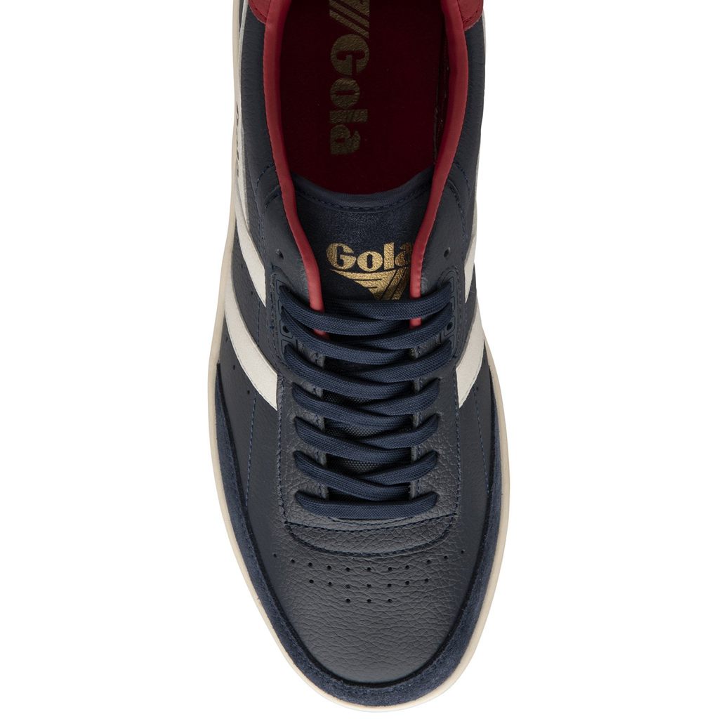Gola Classics Contact Leather Sneakers Granatowe Białe Jasny Czerwone Polska | 1049CKNHF