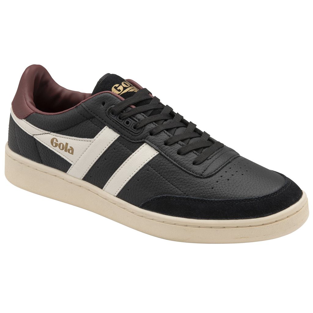 Gola Classics Contact Leather Sneakers Czarne Białe Bordowe Polska | 2098GXRNQ