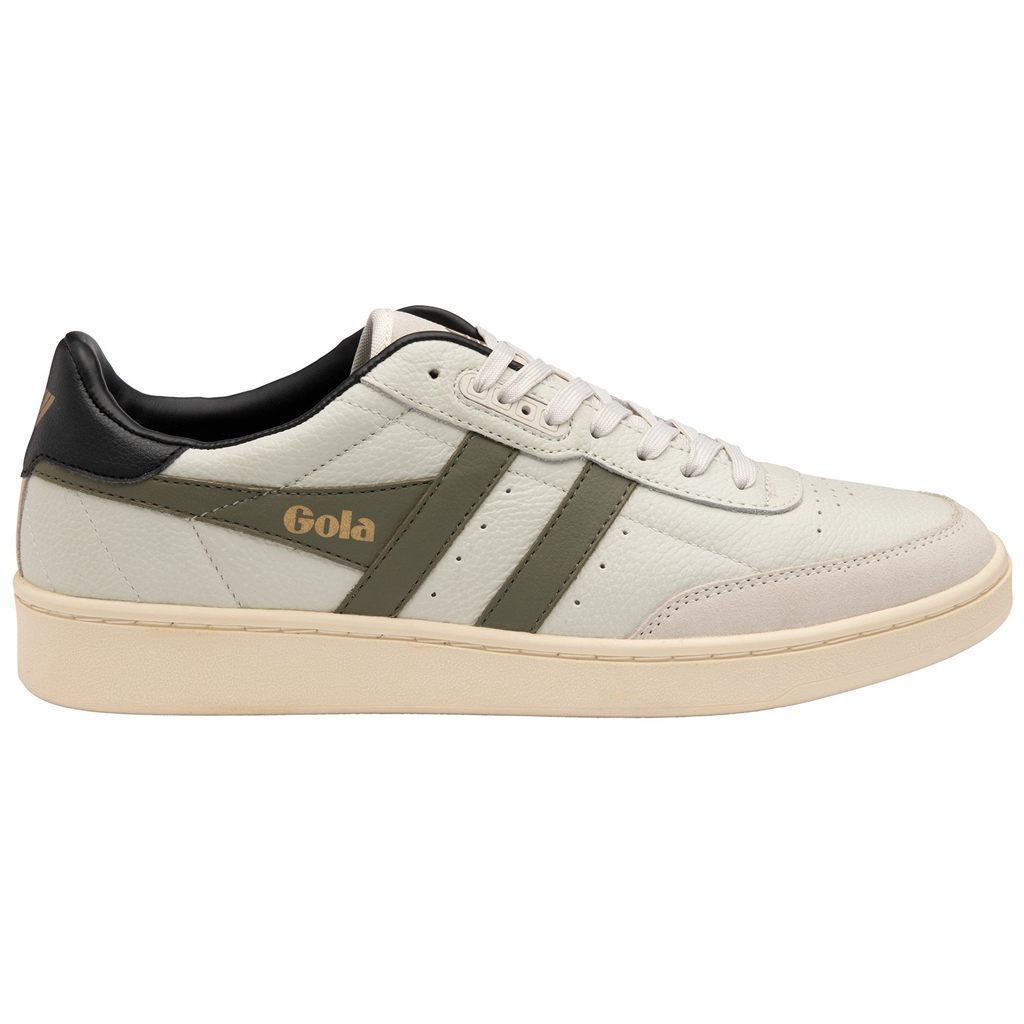Gola Classics Contact Leather Sneakers Białe Khaki Czarne Polska | 8529MDANR