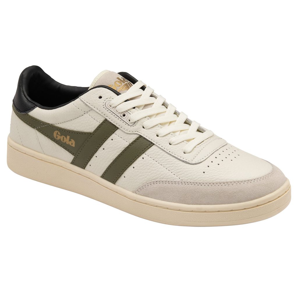 Gola Classics Contact Leather Sneakers Białe Khaki Czarne Polska | 8529MDANR