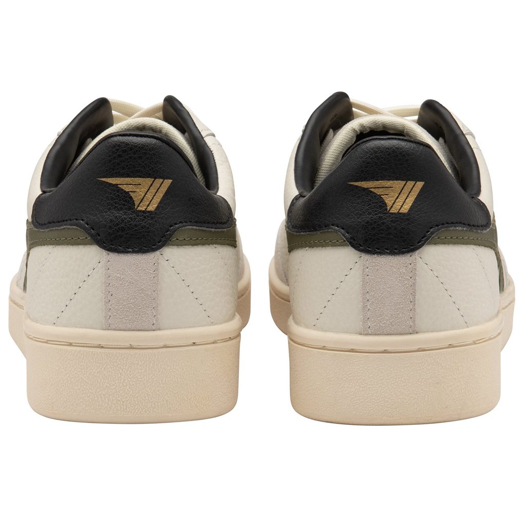 Gola Classics Contact Leather Sneakers Białe Khaki Czarne Polska | 8529MDANR