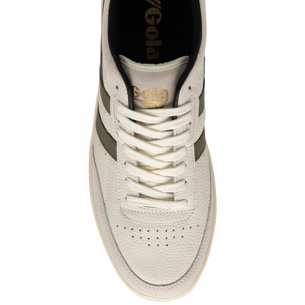 Gola Classics Contact Leather Sneakers Białe Khaki Czarne Polska | 8529MDANR