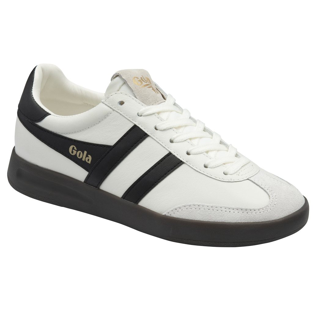 Gola Classics Cyclone Leather Sneakers Białe Czarne Ciemny Polska | 1285YPHMF