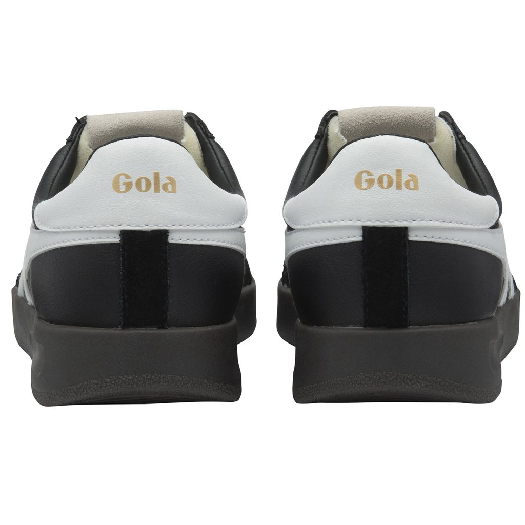 Gola Classics Cyclone Leather Sneakers Czarne Białe Ciemny Polska | 5942NKXHU