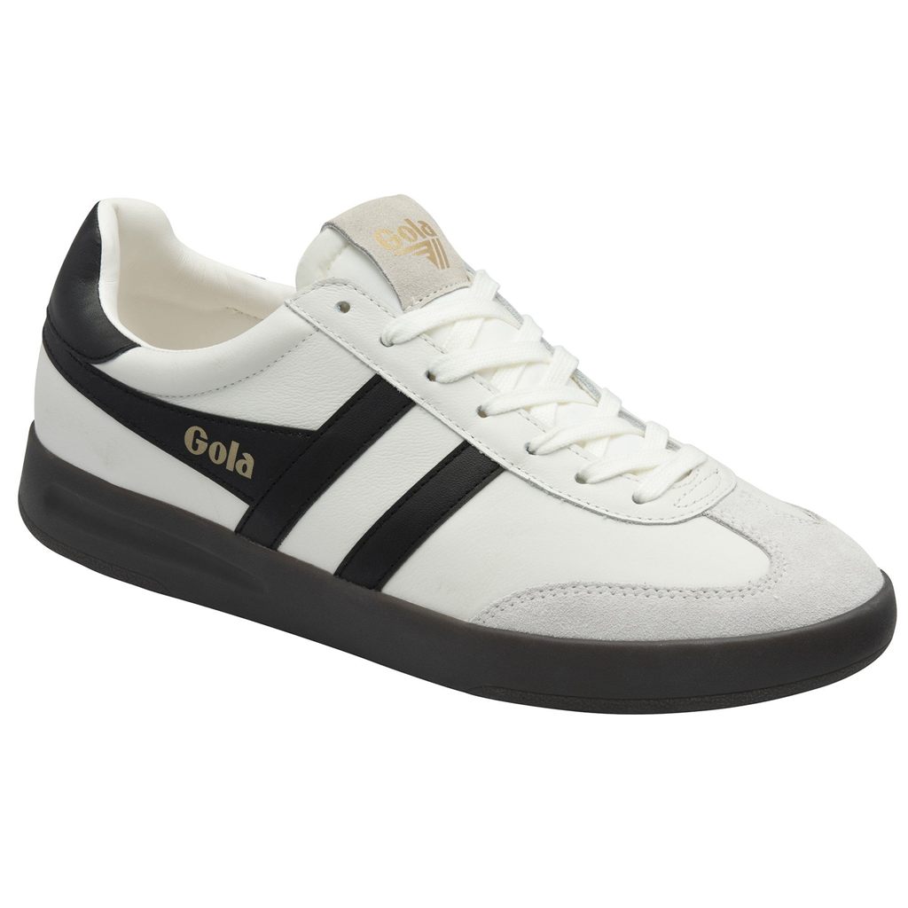 Gola Classics Cyclone Leather Sneakers Białe Czarne Ciemny Polska | 3781JAZKN