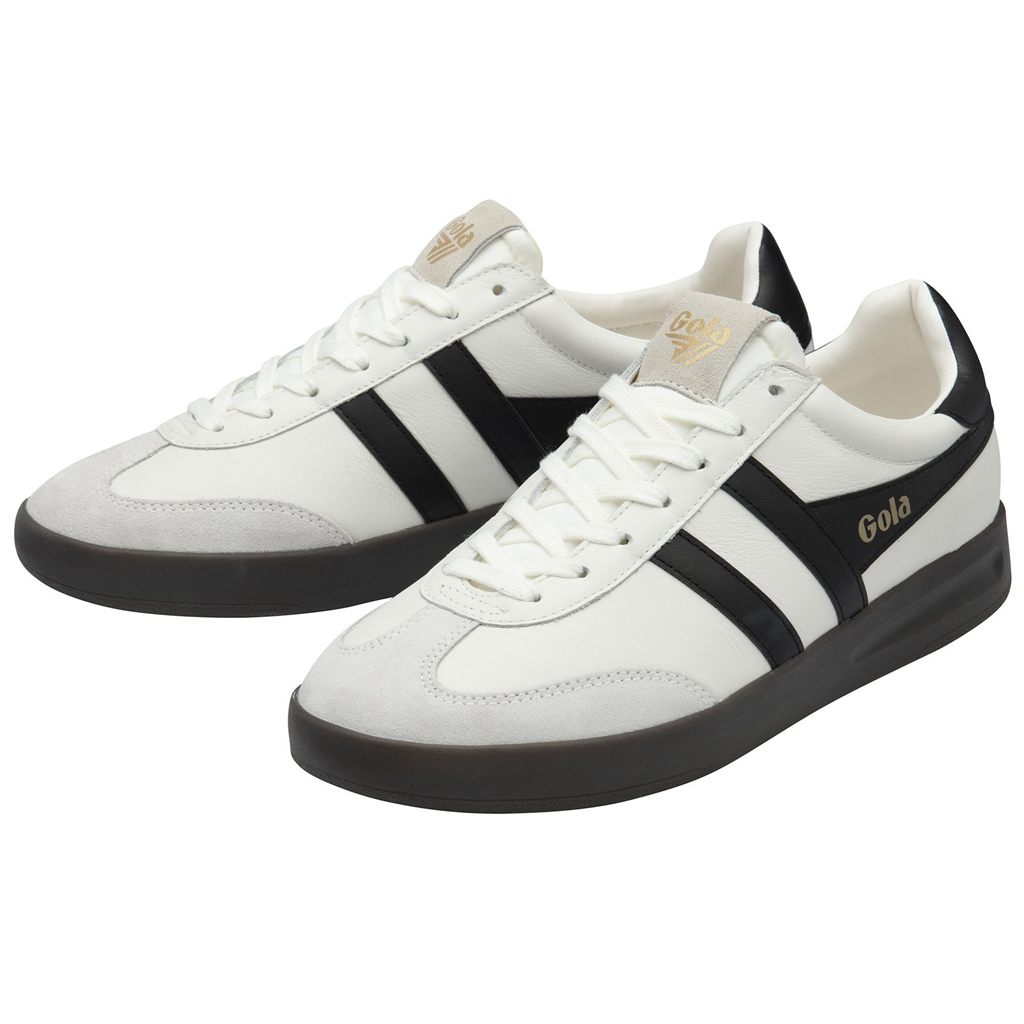 Gola Classics Cyclone Leather Sneakers Białe Czarne Ciemny Polska | 3781JAZKN