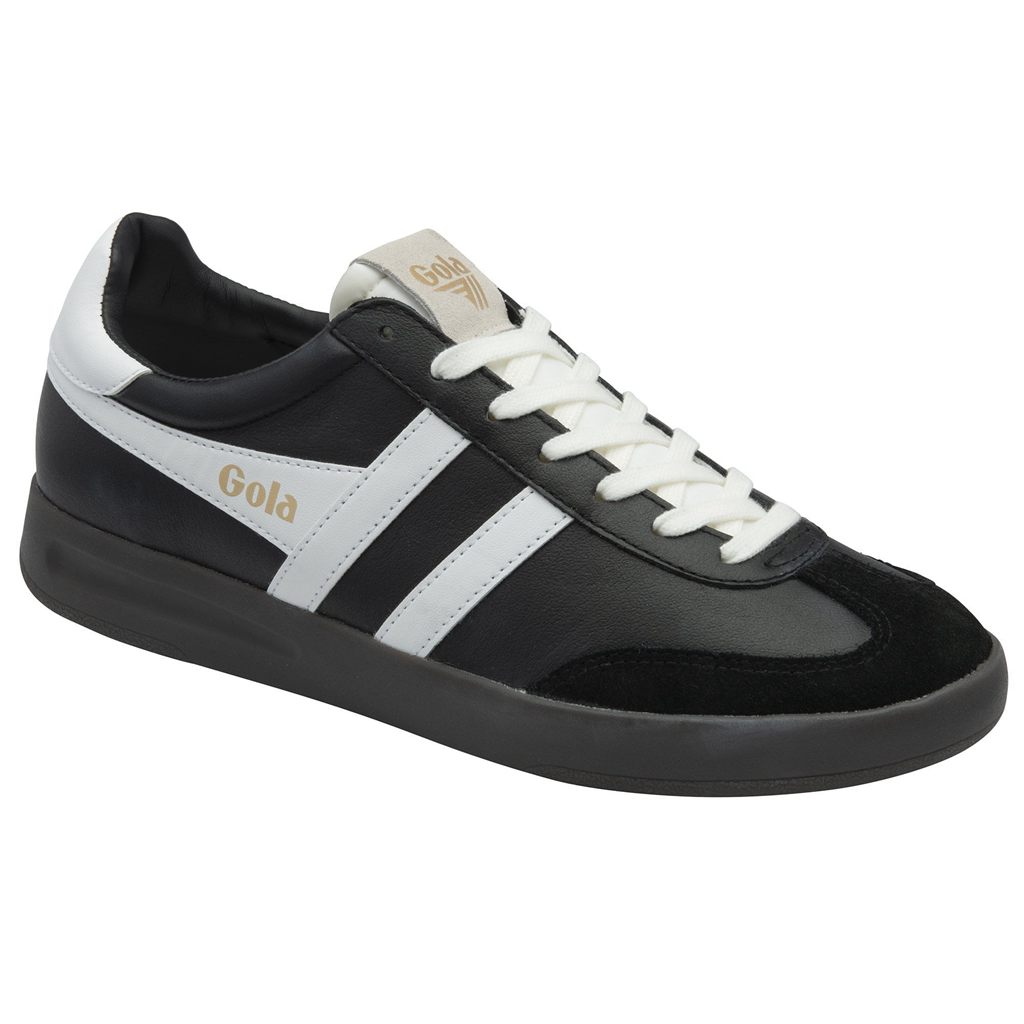 Gola Classics Cyclone Leather Sneakers Czarne Białe Ciemny Polska | 2937NCTBE
