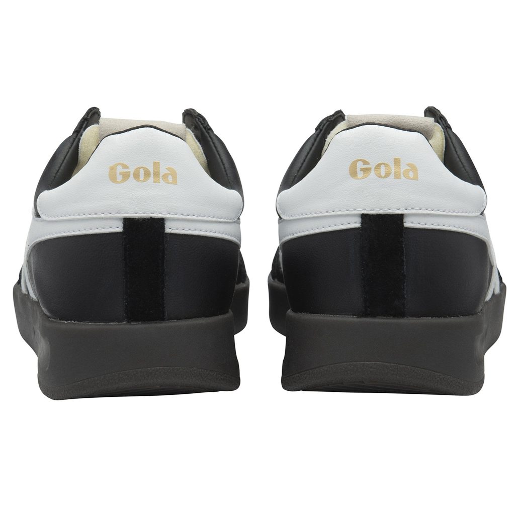 Gola Classics Cyclone Leather Sneakers Czarne Białe Ciemny Polska | 2937NCTBE