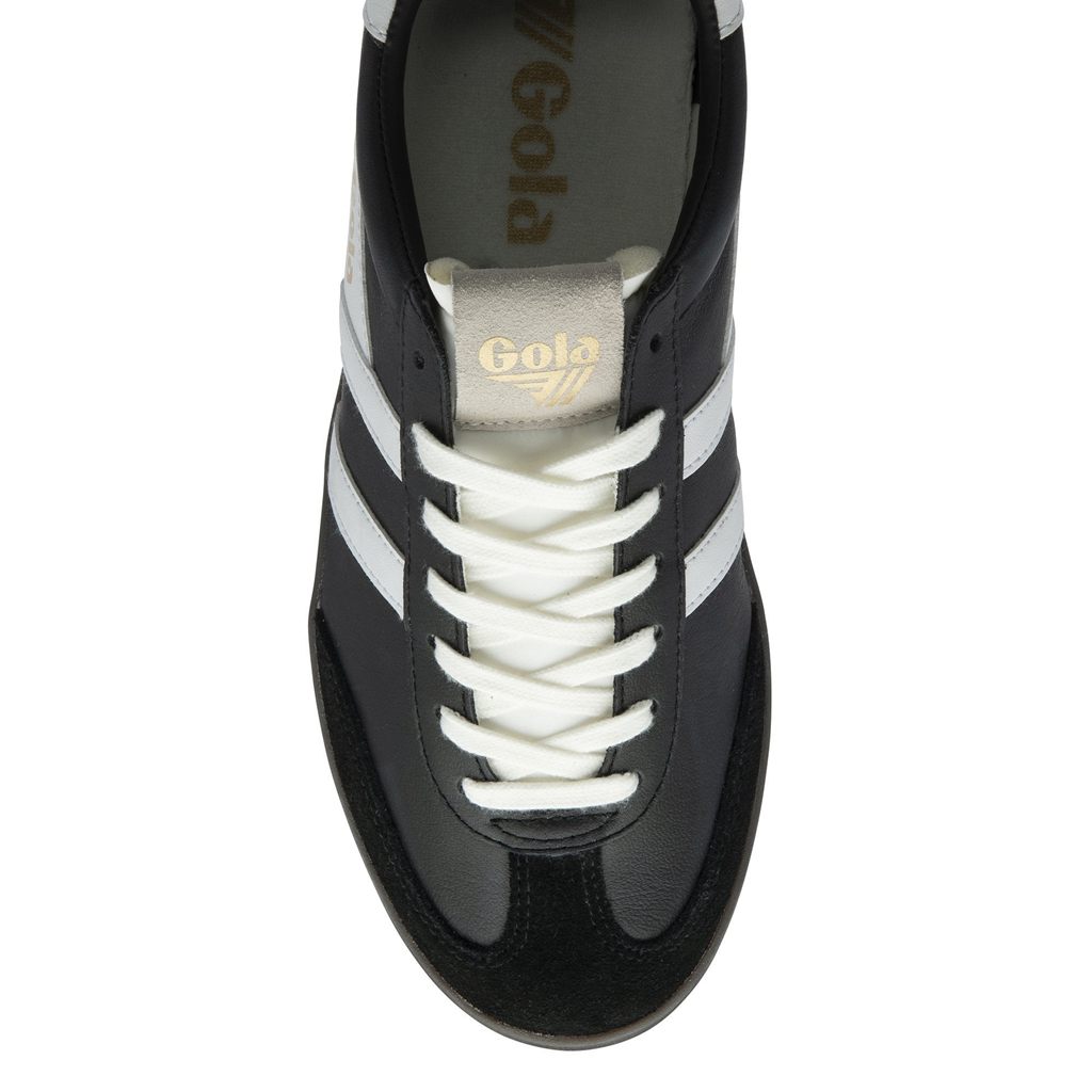 Gola Classics Cyclone Leather Sneakers Czarne Białe Ciemny Polska | 2937NCTBE