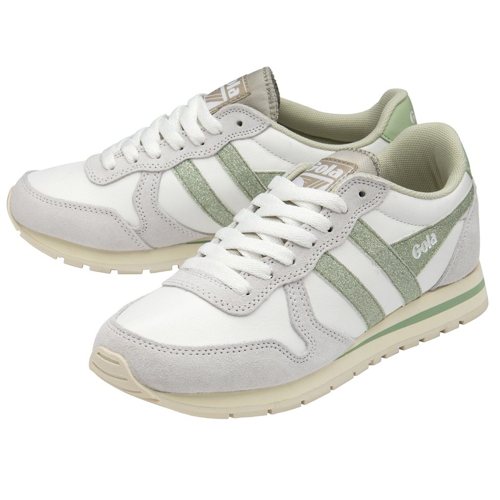Gola Classics Daytona Glitter Sneakers Białe Głęboka Zielone Polska | 4896IAESR