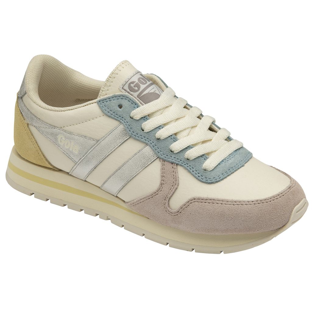 Gola Classics Daytona Quadrant Sneakers Białe Srebrne Cytrynowy Polska | 3945BZPVL