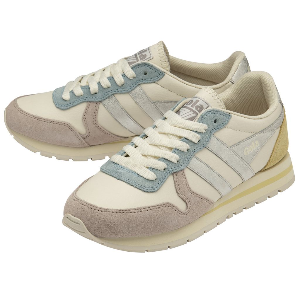 Gola Classics Daytona Quadrant Sneakers Białe Srebrne Cytrynowy Polska | 3945BZPVL