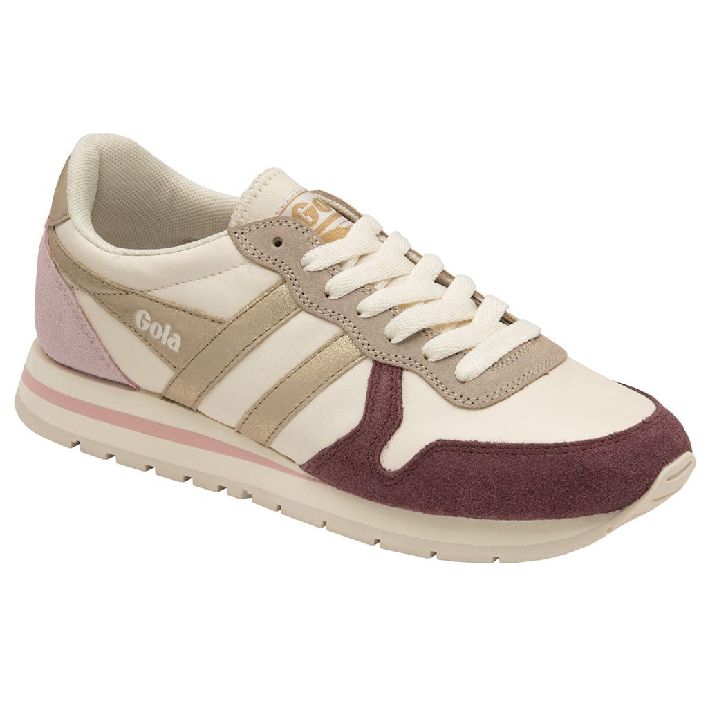 Gola Classics Daytona Quadrant Sneakers Białe Złote Różowe Polska | 7490QTNJV