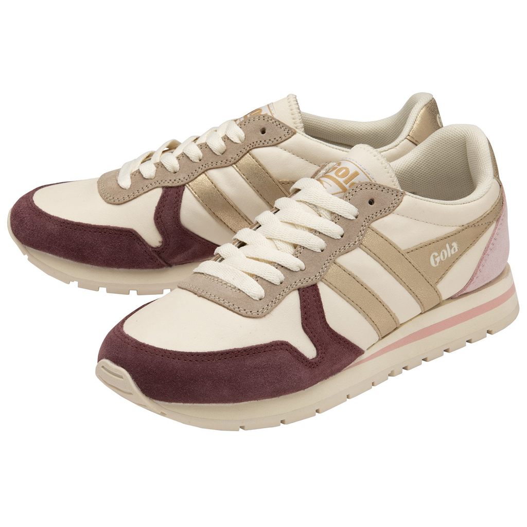 Gola Classics Daytona Quadrant Sneakers Białe Złote Różowe Polska | 7490QTNJV