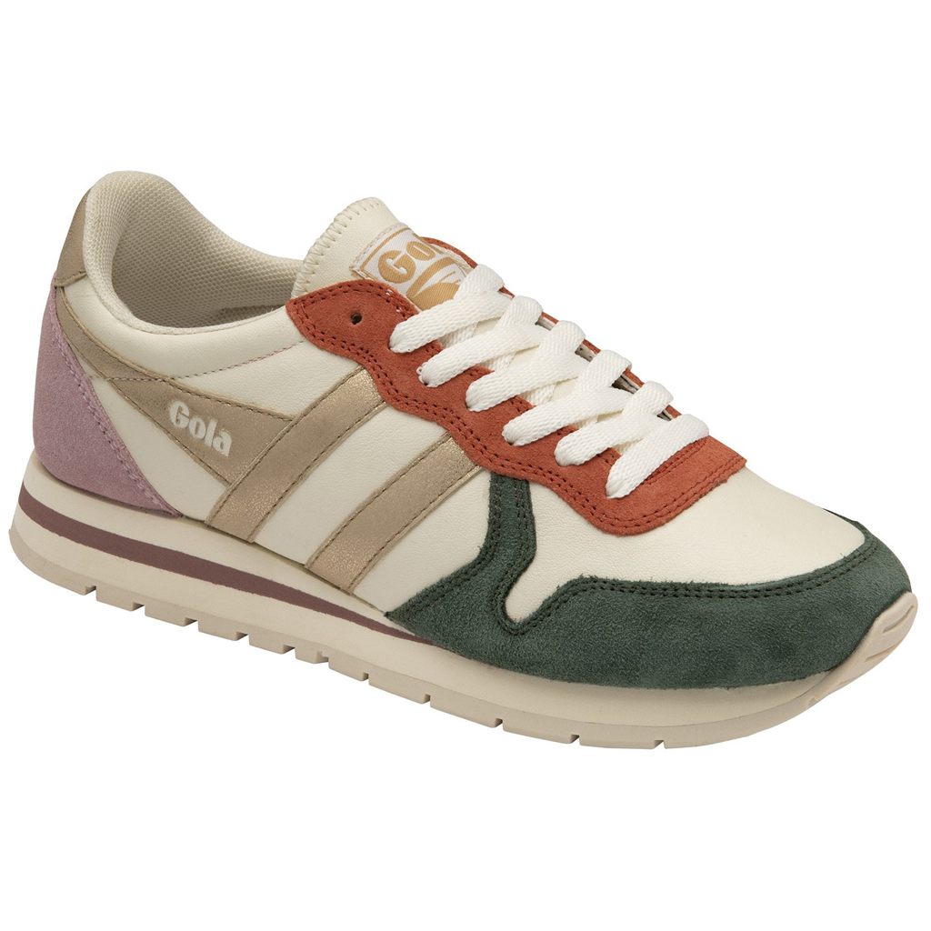 Gola Classics Daytona Quadrant Sneakers Białe Złote Różowe Polska | 0498IFYCN