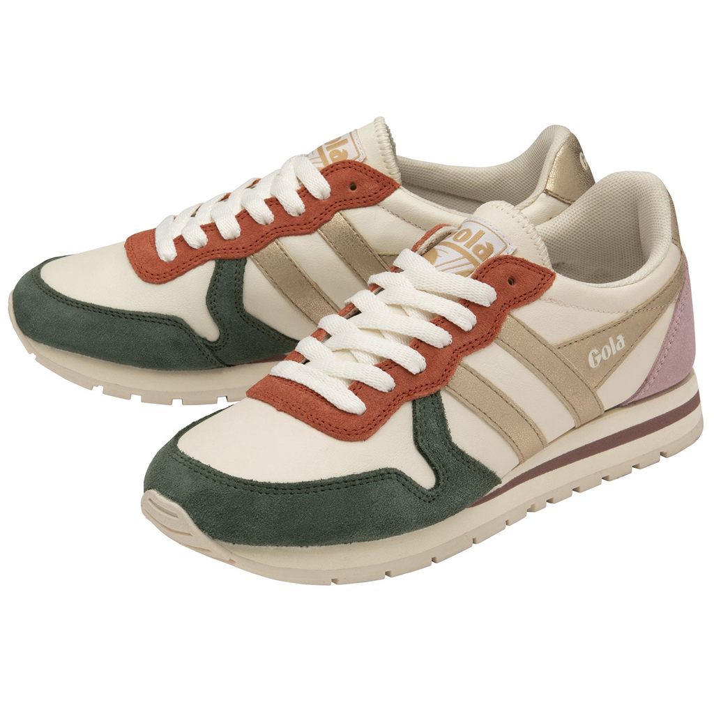 Gola Classics Daytona Quadrant Sneakers Białe Złote Różowe Polska | 0498IFYCN