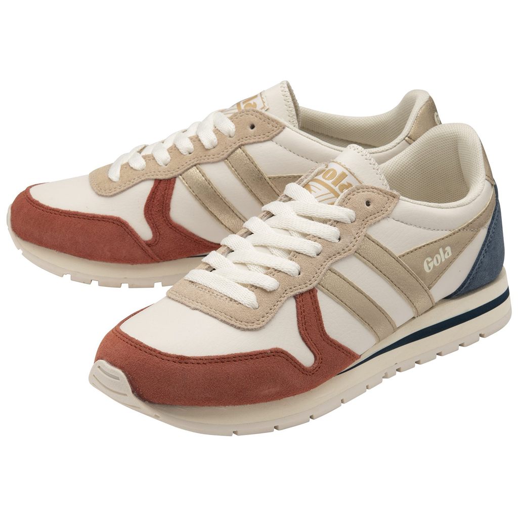 Gola Classics Daytona Quadrant Sneakers Białe Pomarańczowe Złote Polska | 8693GPJOI
