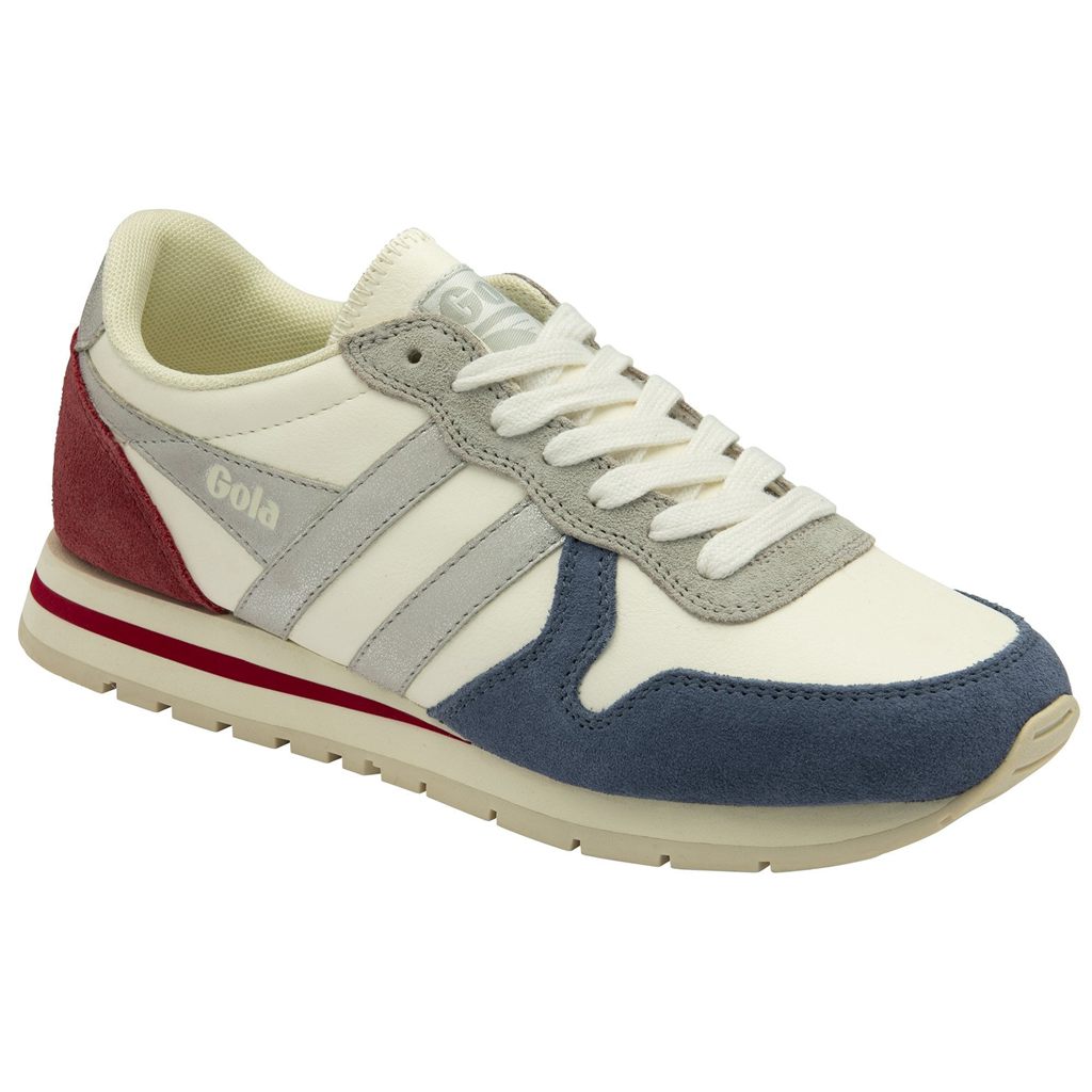 Gola Classics Daytona Quadrant Sneakers Białe Srebrne Jasny Czerwone Polska | 3812IQWUG