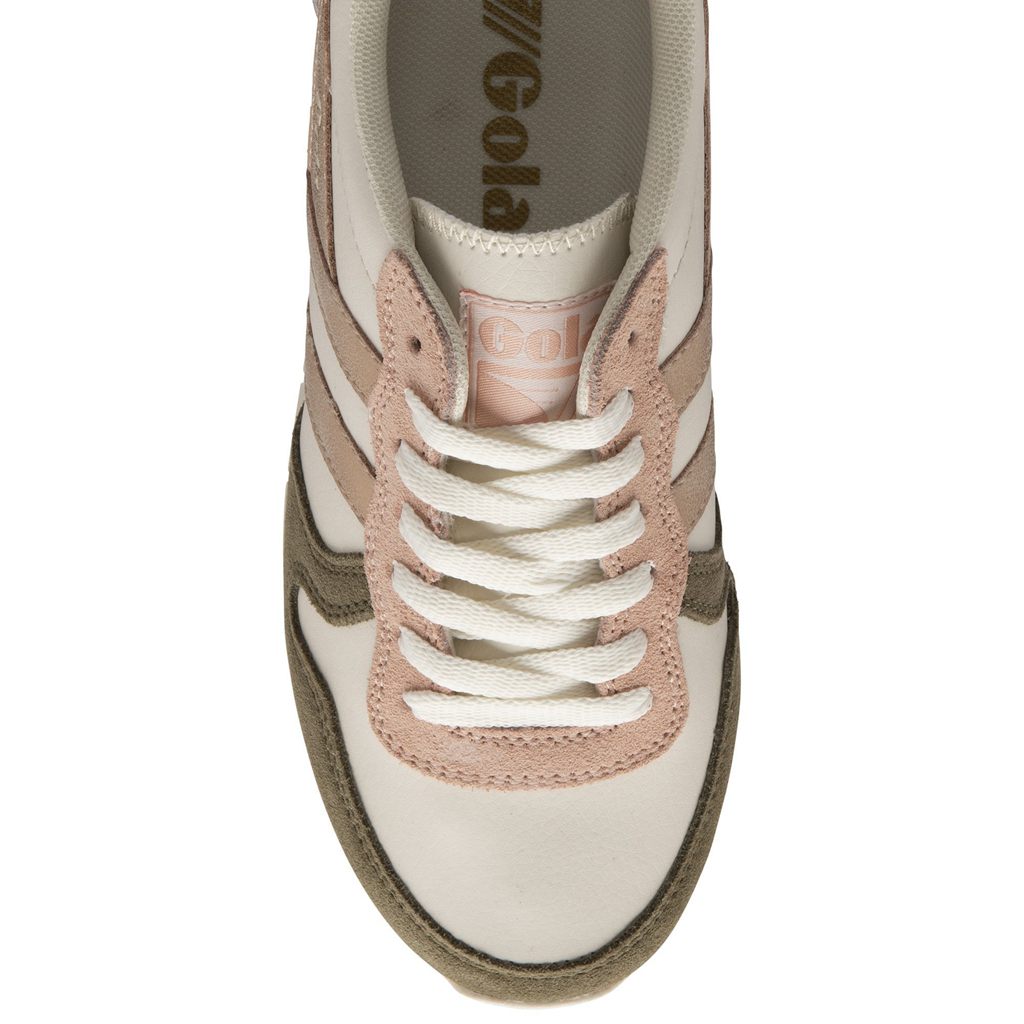 Gola Classics Daytona Quadrant Sneakers Białe Khaki Różowe Złote Polska | 5670PTSGZ