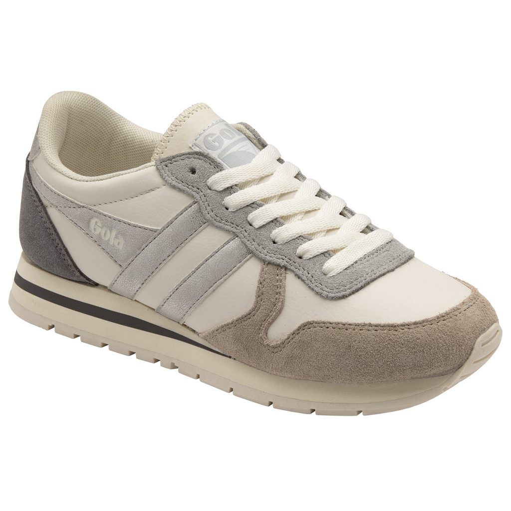 Gola Classics Daytona Quadrant Sneakers Białe Szare Srebrne Polska | 7961DOPAQ