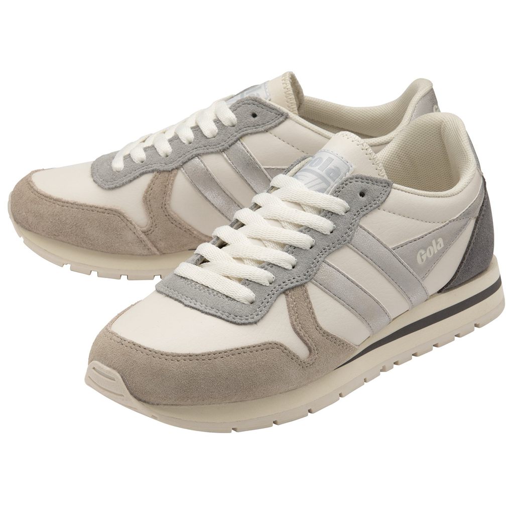 Gola Classics Daytona Quadrant Sneakers Białe Szare Srebrne Polska | 7961DOPAQ