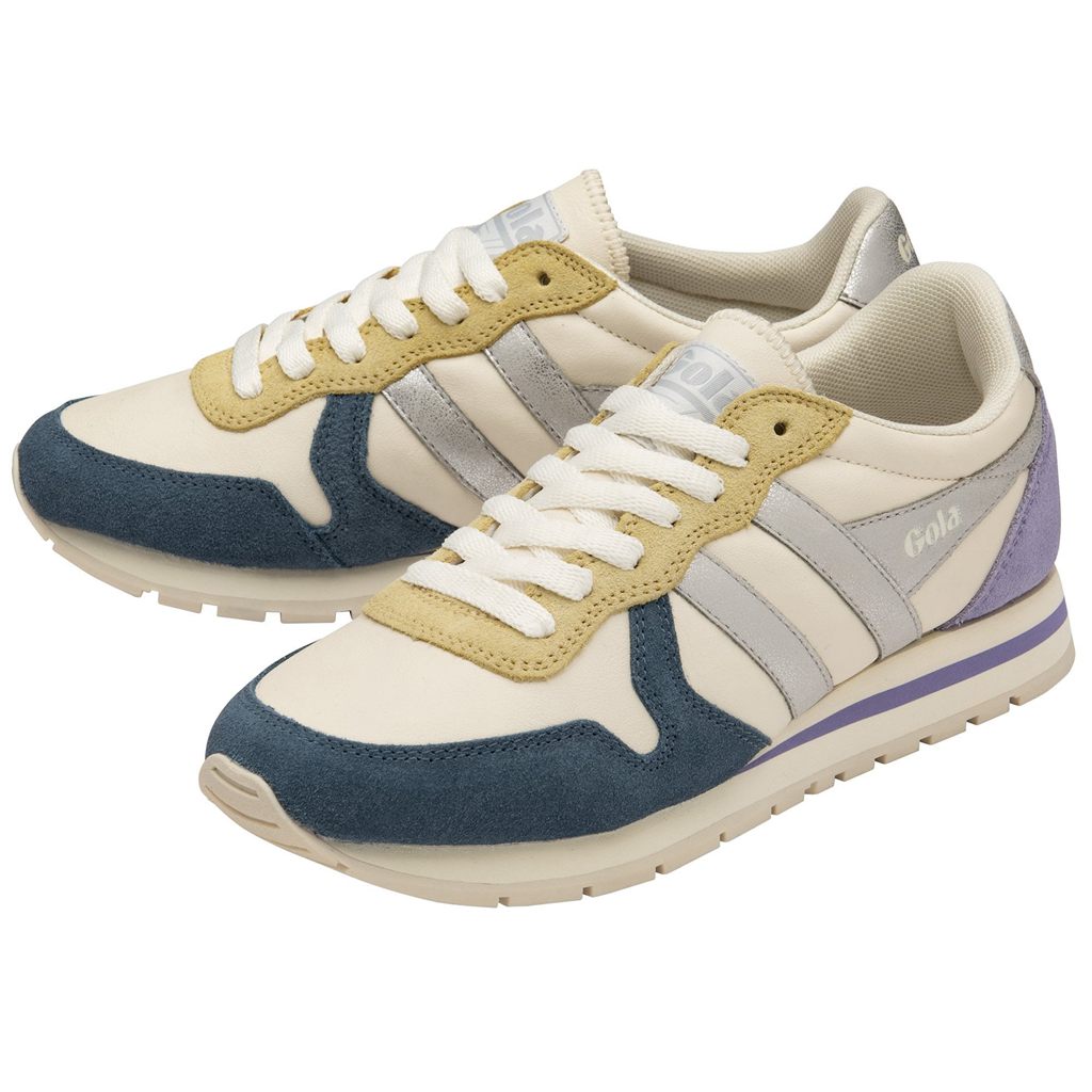 Gola Classics Daytona Quadrant Sneakers Białe Srebrne Lawenda Polska | 9754AEIVQ