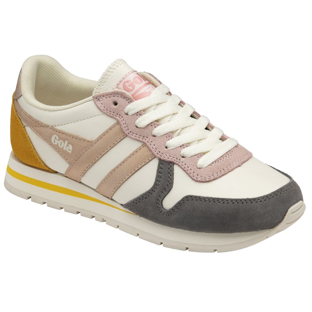 Gola Classics Daytona Quadrant Sneakers Białe Różowe Złote Polska | 6517OYAMZ