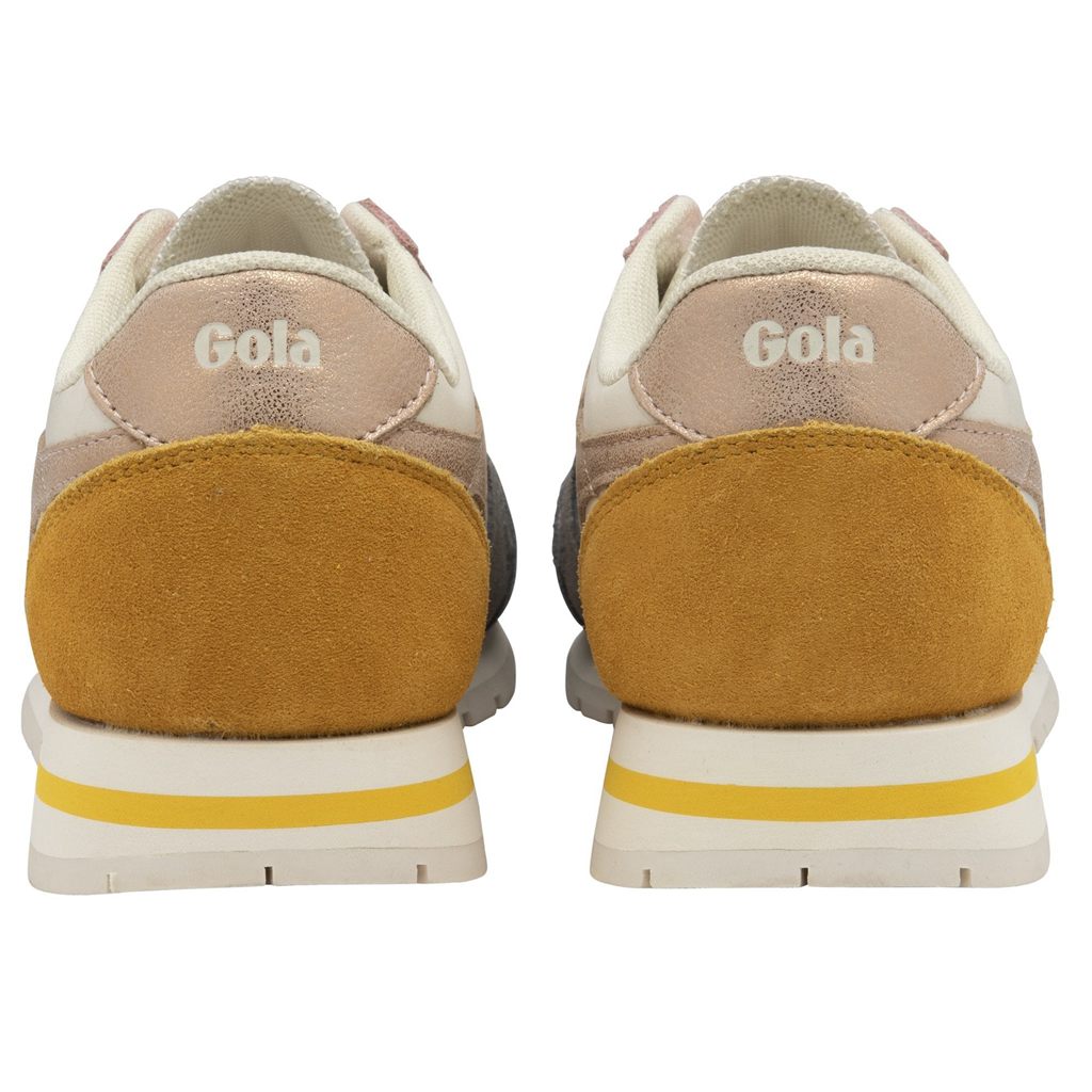 Gola Classics Daytona Quadrant Sneakers Białe Różowe Złote Polska | 6517OYAMZ