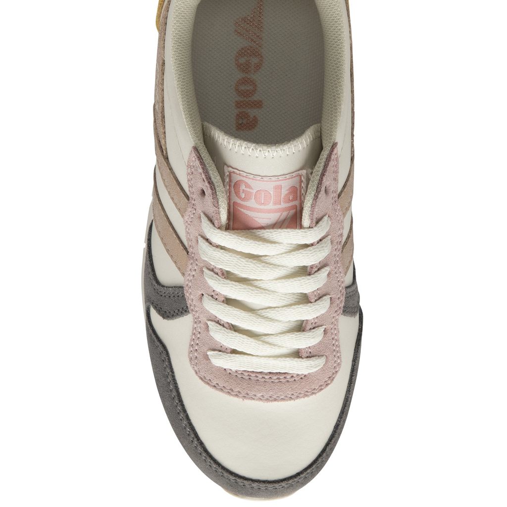 Gola Classics Daytona Quadrant Sneakers Białe Różowe Złote Polska | 6517OYAMZ