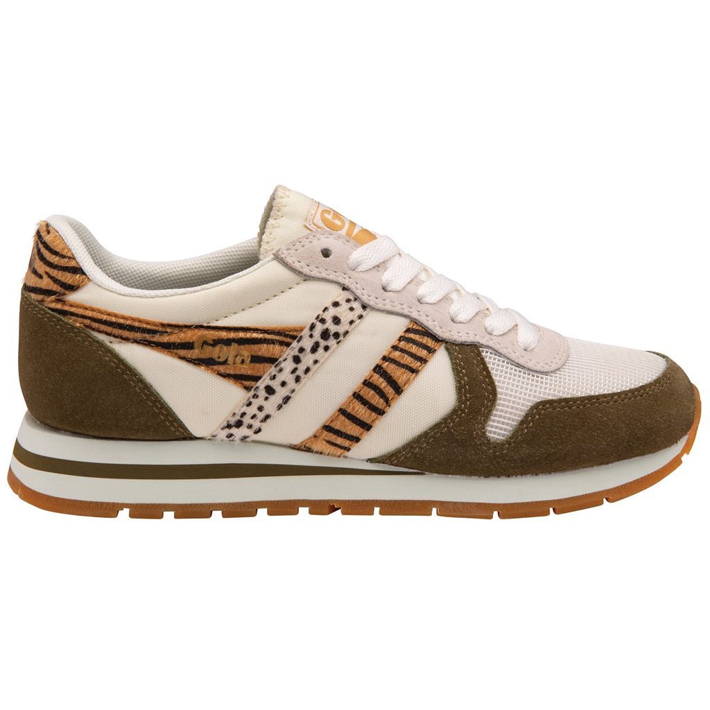 Gola Classics Daytona Safari Sneakers Białe Khaki Polska | 1267UVAWI