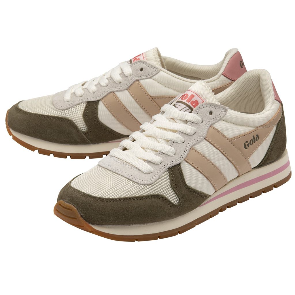 Gola Classics Daytona Sneakers Białe Khaki Różowe Polska | 7032YAVDK