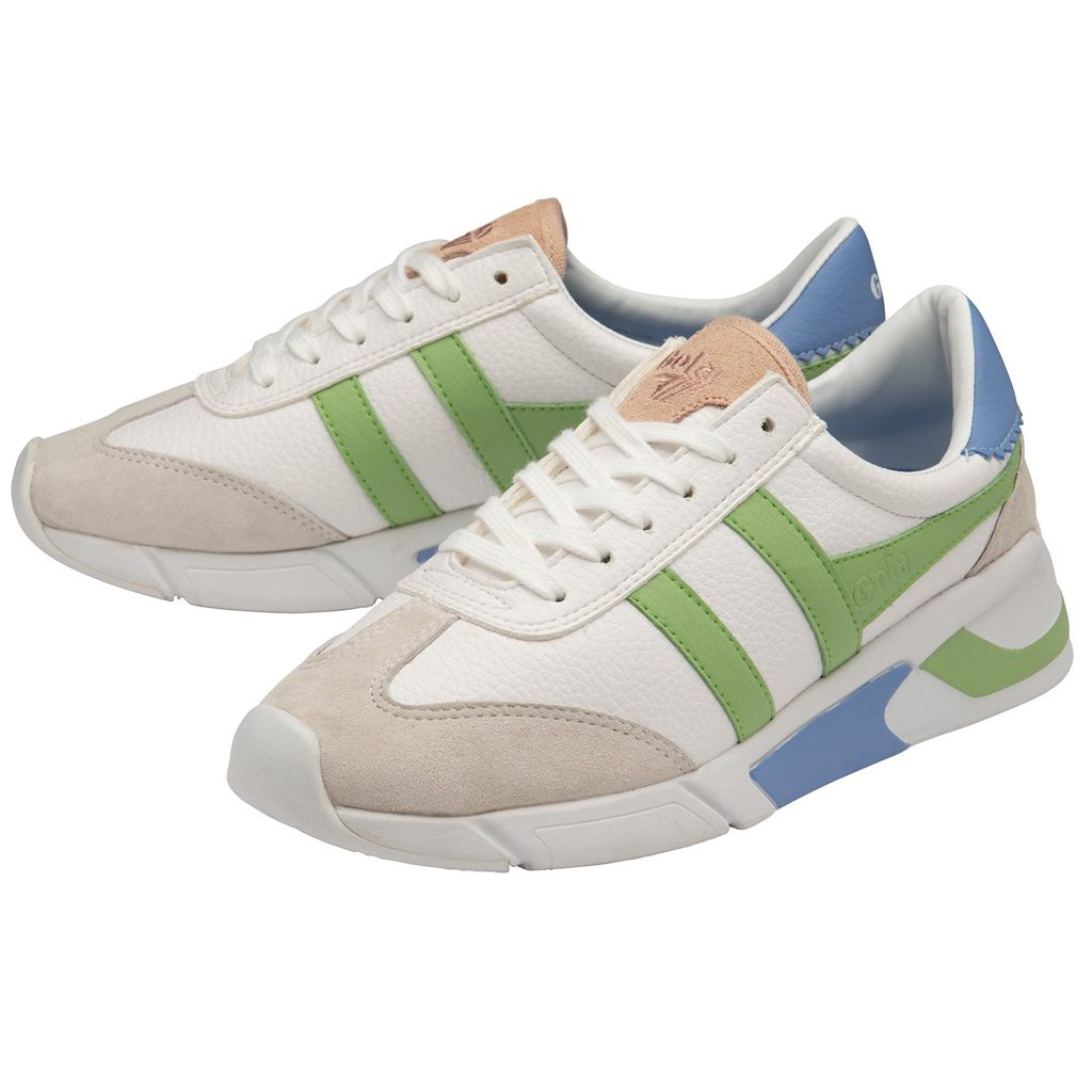 Gola Classics Eclipse California Sneakers Białe Zielone Niebieskie Polska | 6102BIMEL