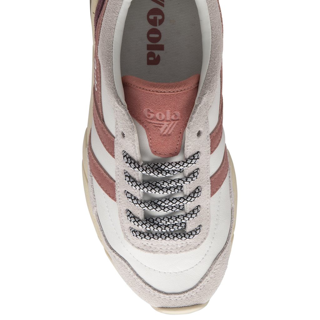 Gola Classics Eclipse Pure Sneakers Białe Różowe Koralowe Różowe Polska | 3719YWUMV