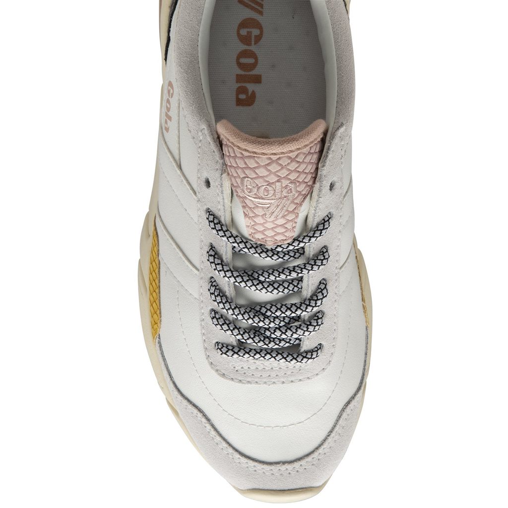 Gola Classics Eclipse Trident Snake Sneakers Białe Różowe Polska | 3016BPUXW
