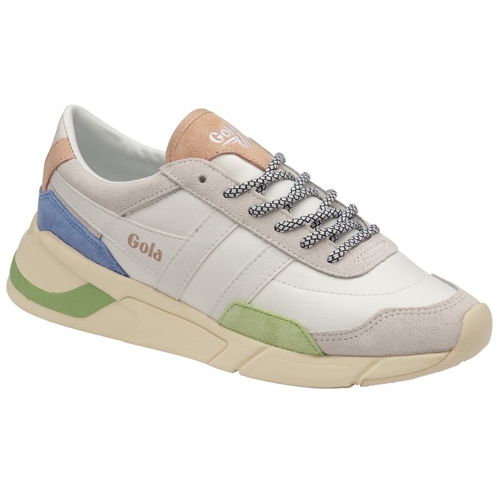 Gola Classics Eclipse Trident Sneakers Białe Zielone Niebieskie Polska | 1965HFYGM