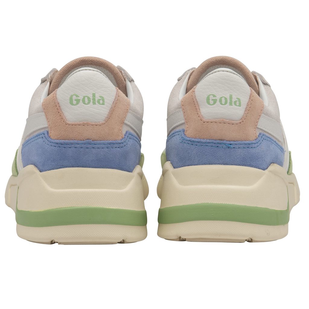 Gola Classics Eclipse Trident Sneakers Białe Zielone Niebieskie Polska | 1965HFYGM