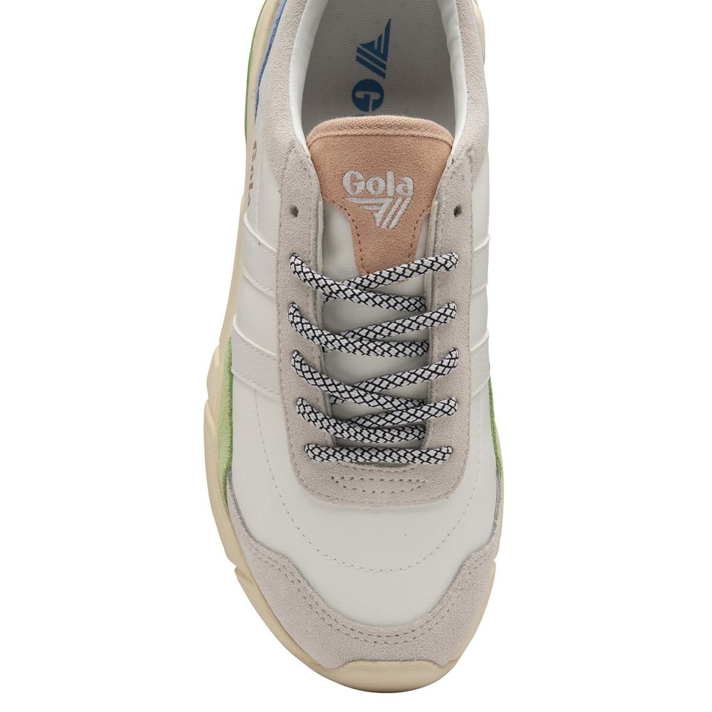 Gola Classics Eclipse Trident Sneakers Białe Zielone Niebieskie Polska | 1965HFYGM