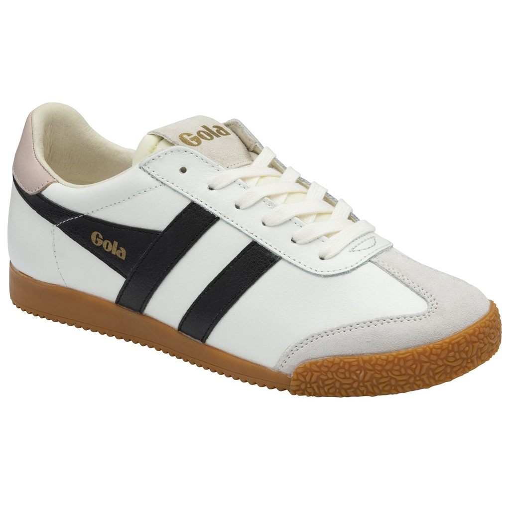 Gola Classics Elan Leather Sneakers Białe Czarne Różowe Polska | 6052CZWXI