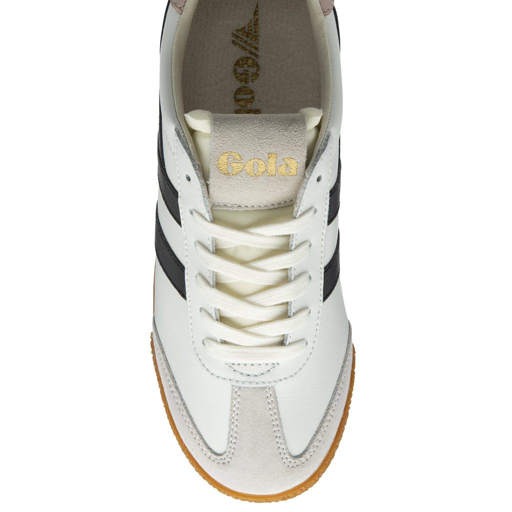 Gola Classics Elan Leather Sneakers Białe Czarne Różowe Polska | 6052CZWXI
