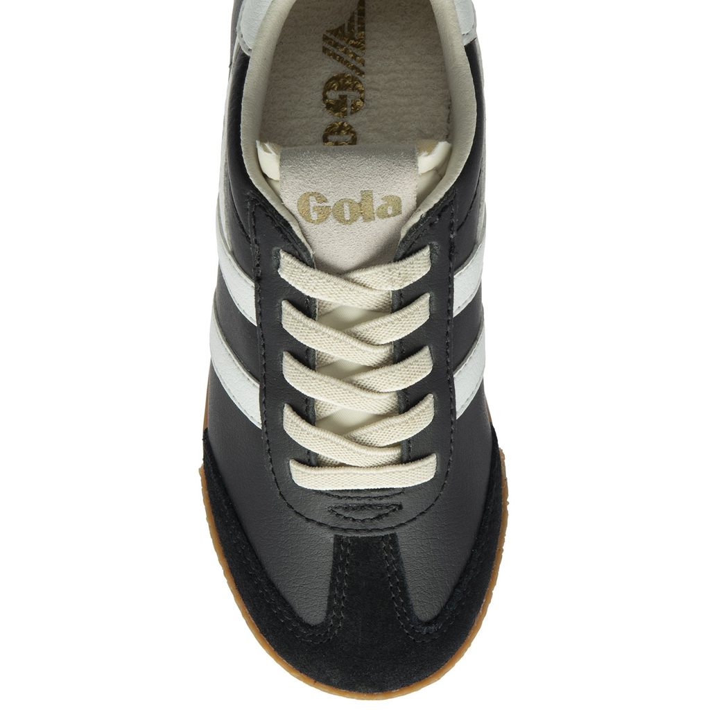 Gola Classics Elan Leather Sneakers Czarne Białe Polska | 8690EBXYZ