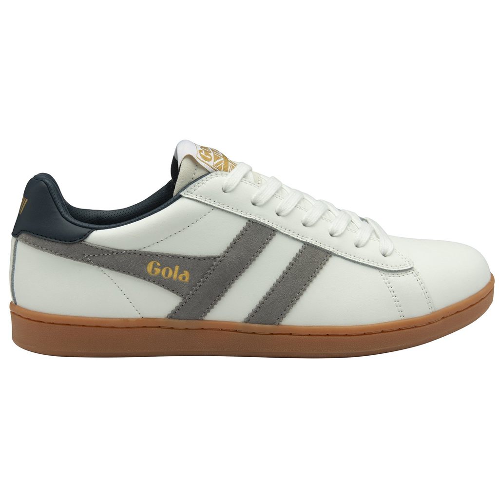 Gola Classics Equipe II Leather Sneakers Białe Granatowe Polska | 0691NEWYL
