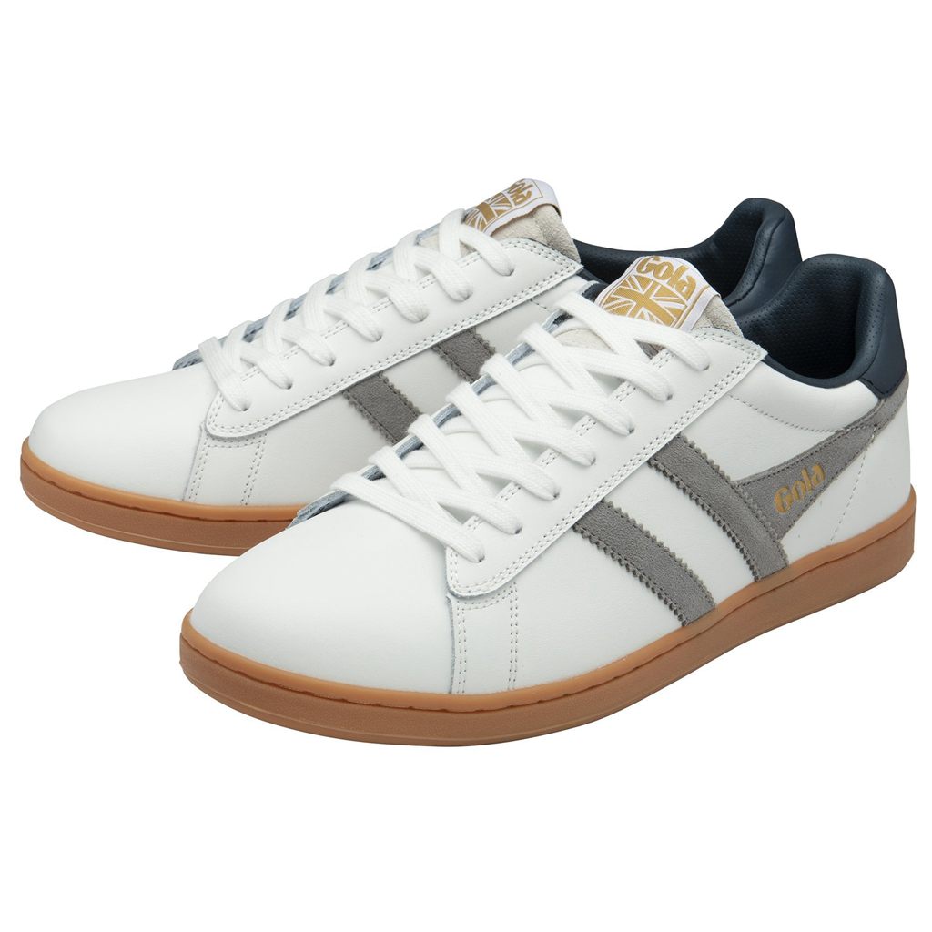 Gola Classics Equipe II Leather Sneakers Białe Granatowe Polska | 0691NEWYL