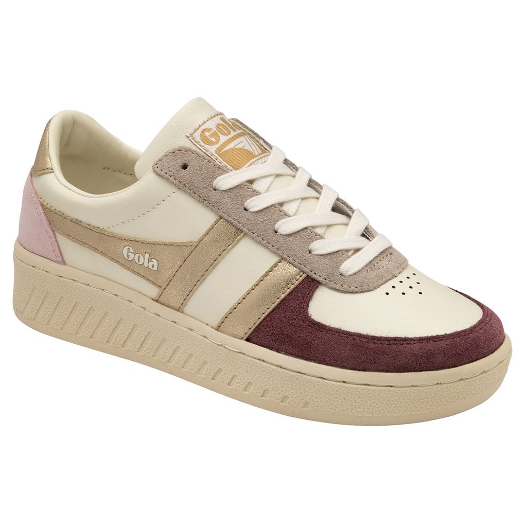 Gola Classics Grandslam Quadrant Sneakers Białe Złote Różowe Polska | 7452AKSVL