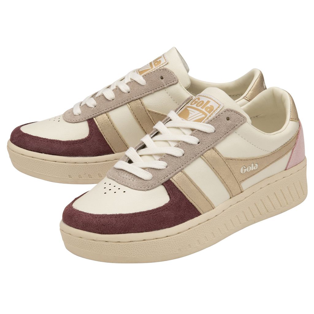 Gola Classics Grandslam Quadrant Sneakers Białe Złote Różowe Polska | 7452AKSVL
