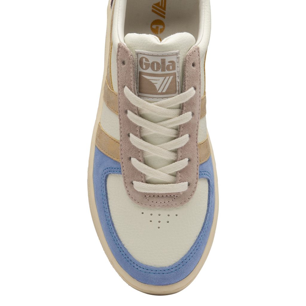 Gola Classics Grandslam Quadrant Sneakers Białe Niebieskie Złote Polska | 0267AOMHU