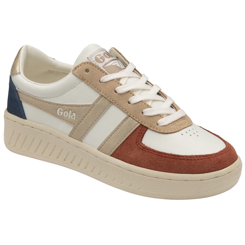 Gola Classics Grandslam Quadrant Sneakers Białe Pomarańczowe Złote Polska | 9634JLNDS