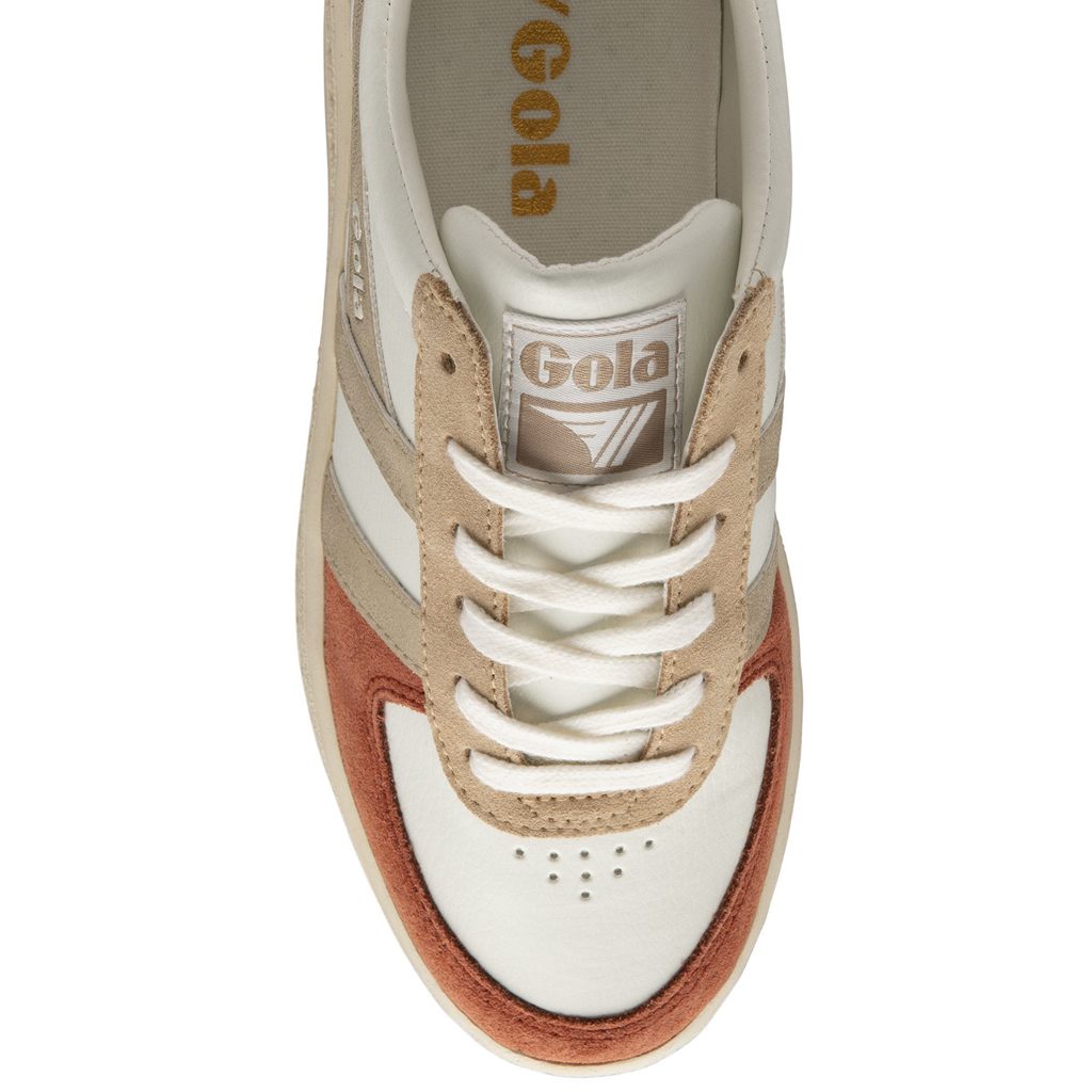 Gola Classics Grandslam Quadrant Sneakers Białe Pomarańczowe Złote Polska | 9634JLNDS